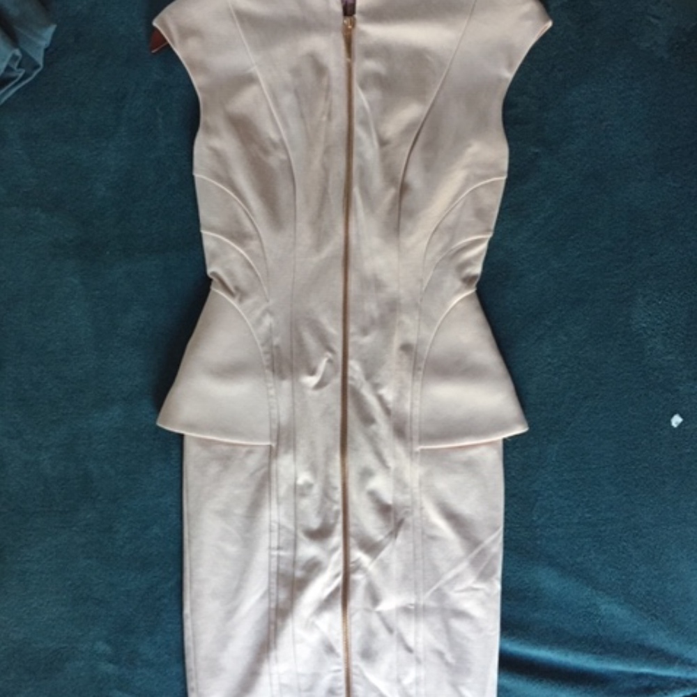 Ted Baker zip front peplum dress NWT